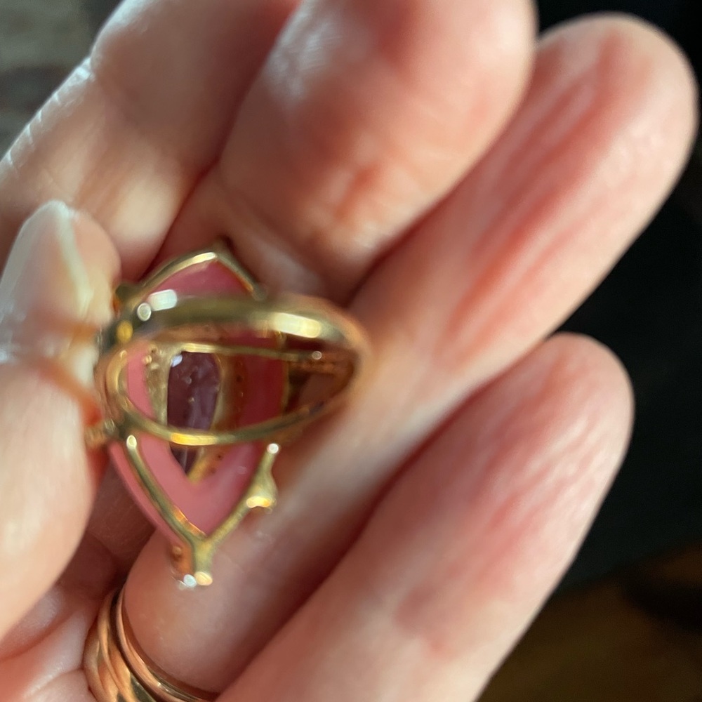 Ross-Simons Gold Ring with Pink and Purple Gemstones - Picture 5 of 7